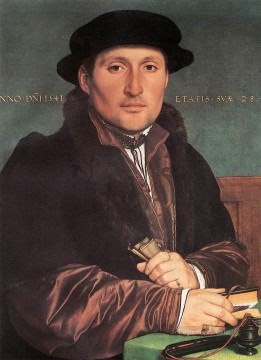 Joven desconocido en su escritorio Renacimiento Hans Holbein el Joven Pinturas al óleo